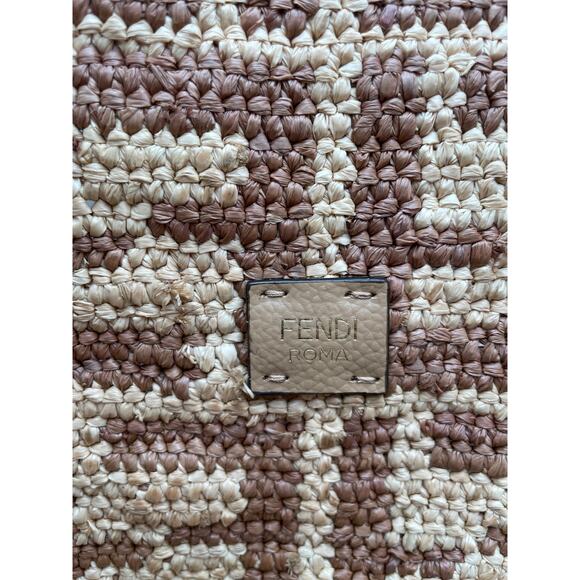 NEW FENDI LARGE RAFFIA CROCHET SUMMER FF LOGO TOTE BAG NWT AUTHENTIC! - Picture 10 of 14